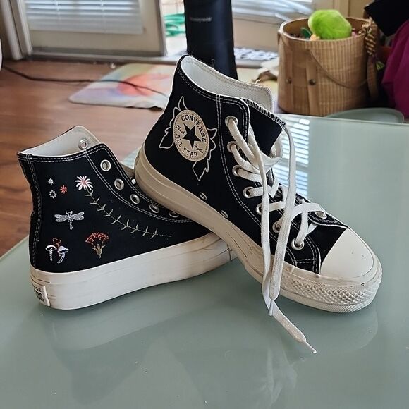 Converse Chuck Taylor All Star Embroidered Platform High Top Sneakers - Picture 4 of 14